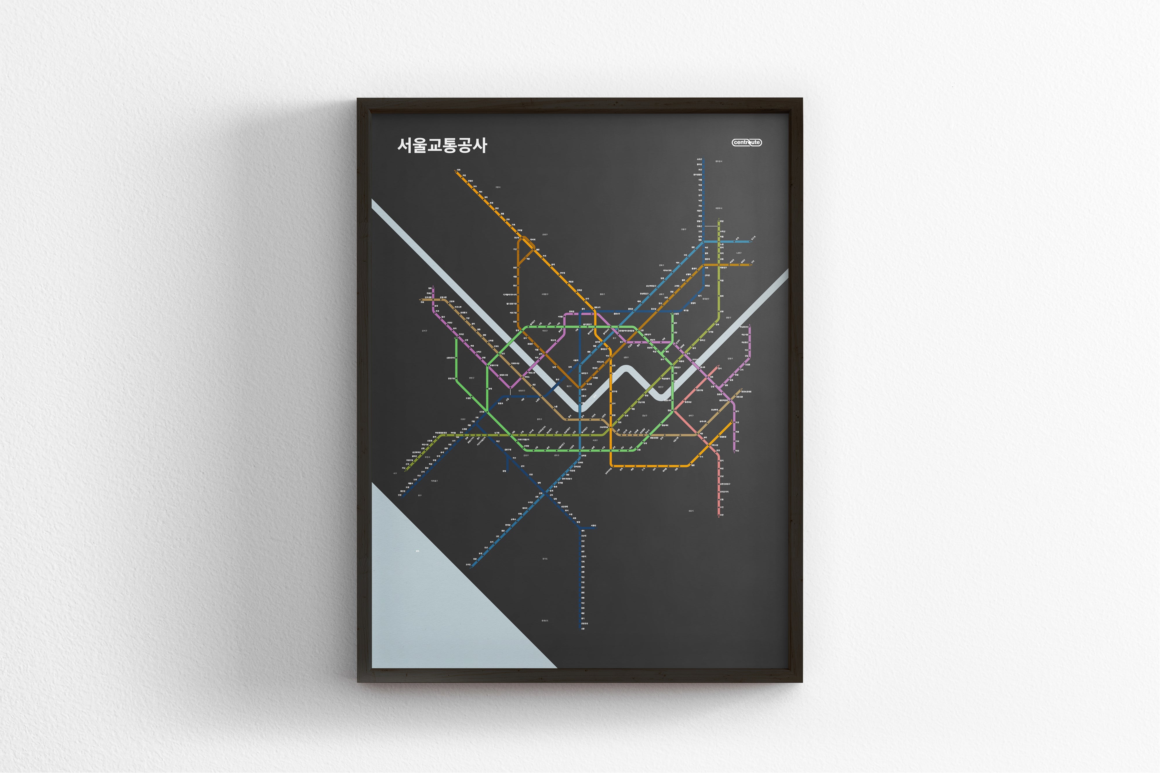 Seoul Metro 서울교통공사 / Dark Mode System Map / Hangul