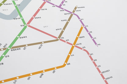 Seoul Metro 서울교통공사 / Light Mode System Map / Hangul