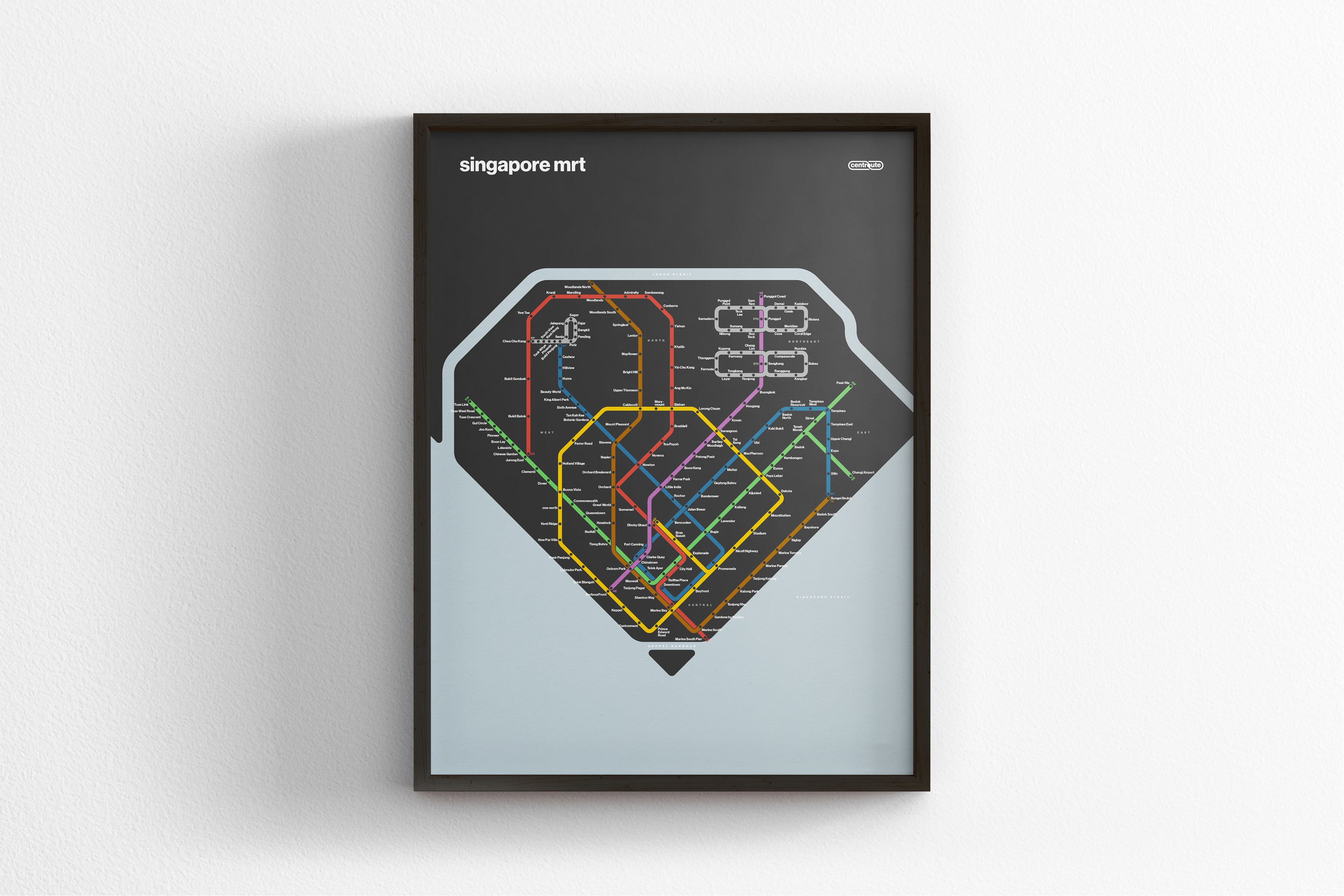 Singapore MRT 新加坡地铁系统 / Dark Mode System Map