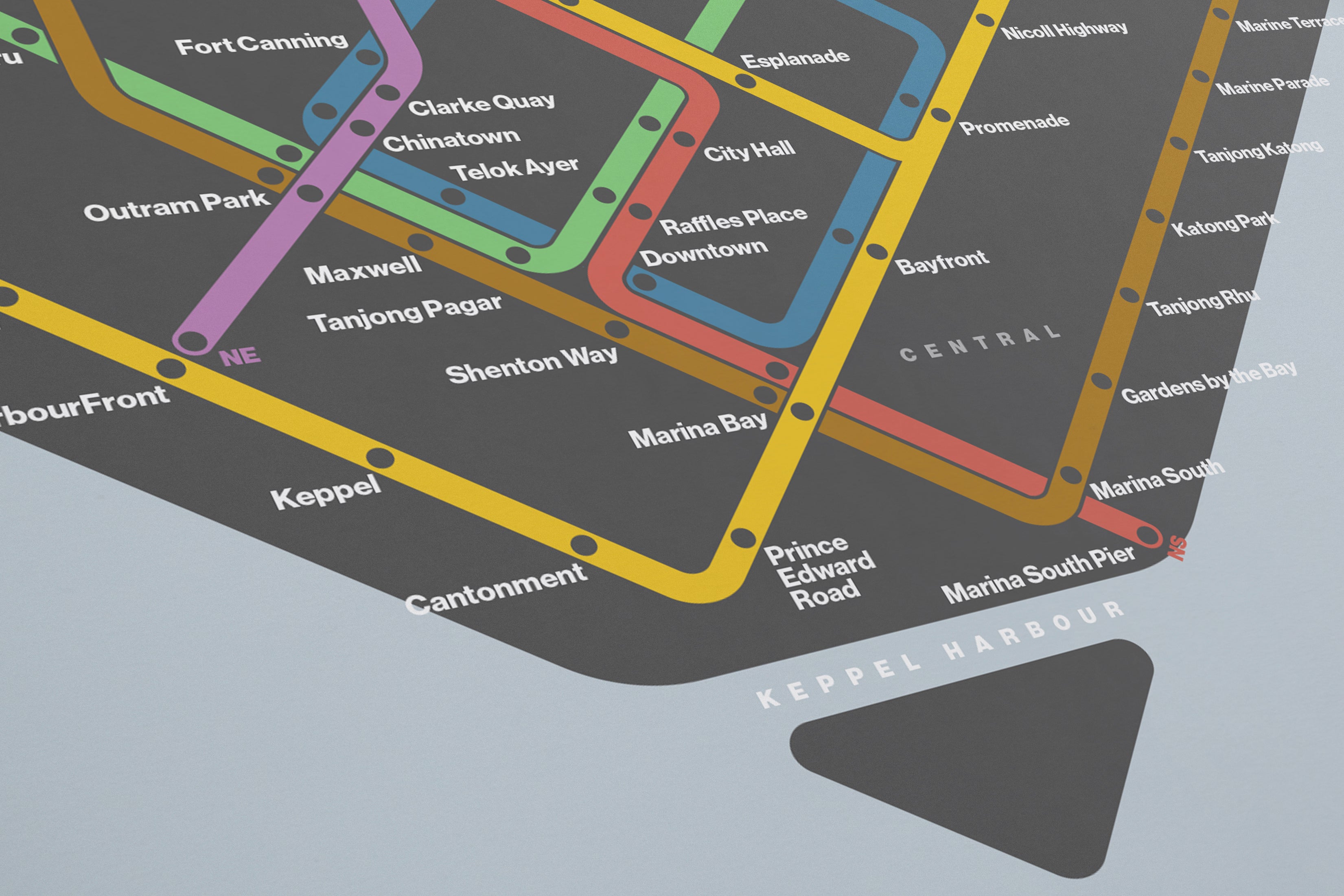 Singapore MRT 新加坡地铁系统 / Dark Mode System Map