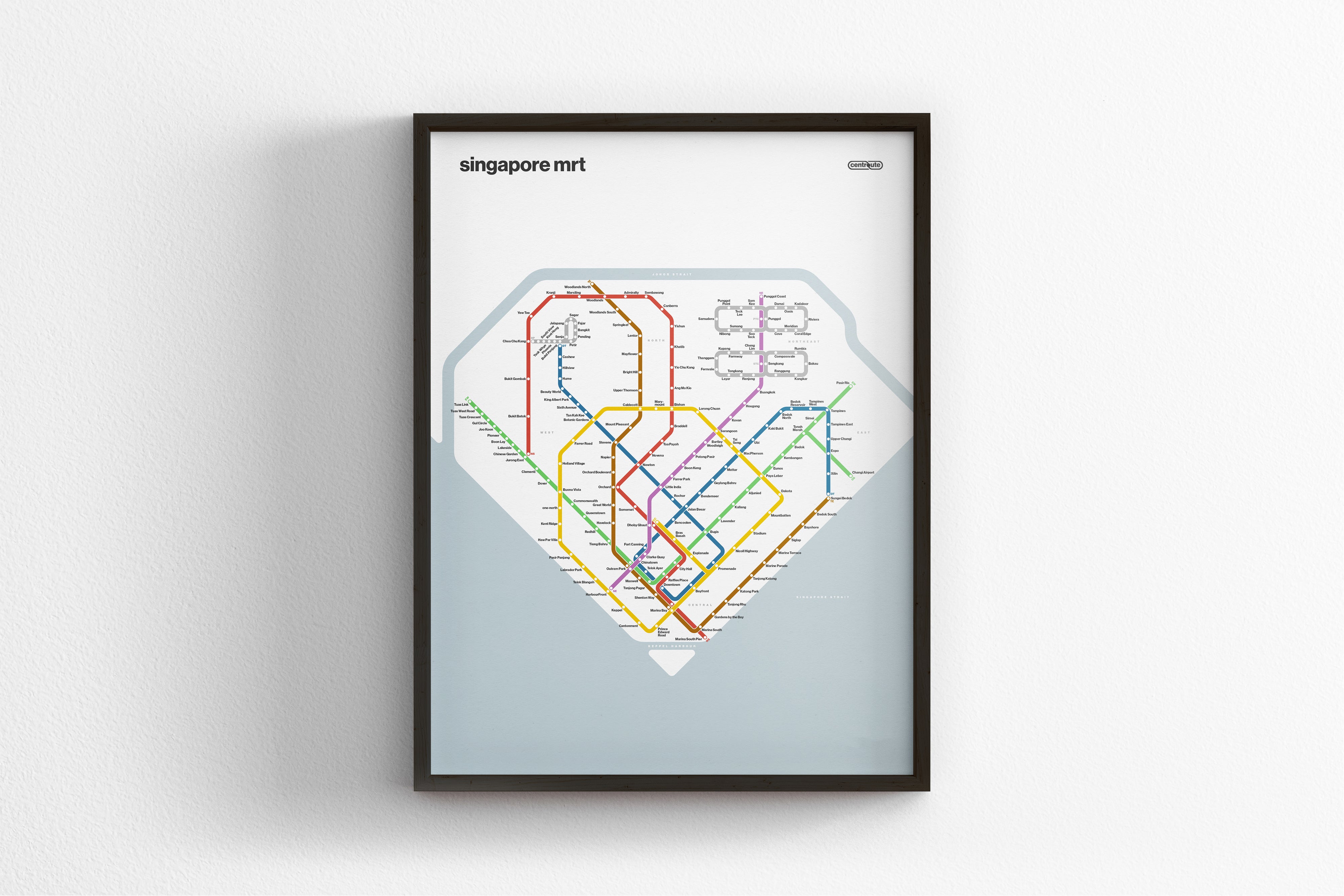 Singapore MRT 新加坡地铁系统 / Light Mode System Map