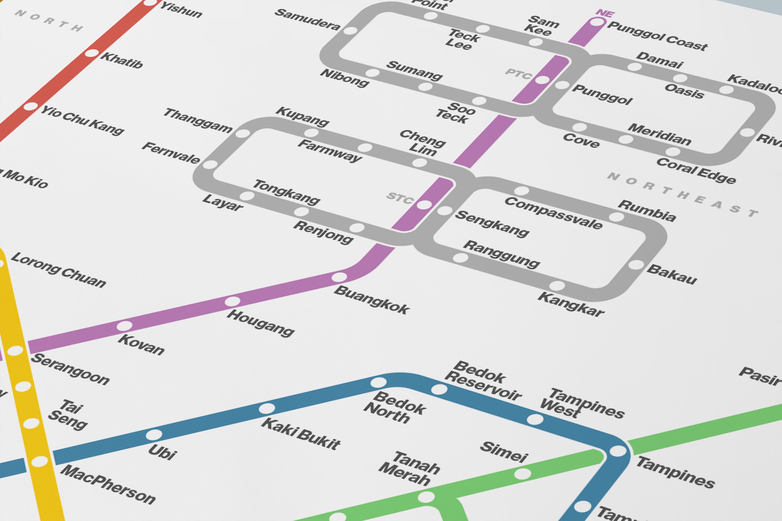 Singapore MRT 新加坡地铁系统 / Light Mode System Map