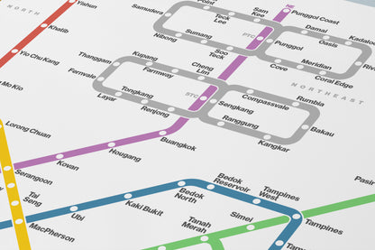Singapore MRT 新加坡地铁系统 / Light Mode System Map