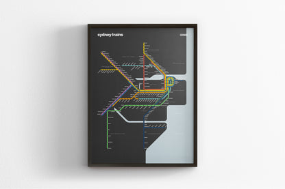 Sydney Trains / Dark Mode System Map