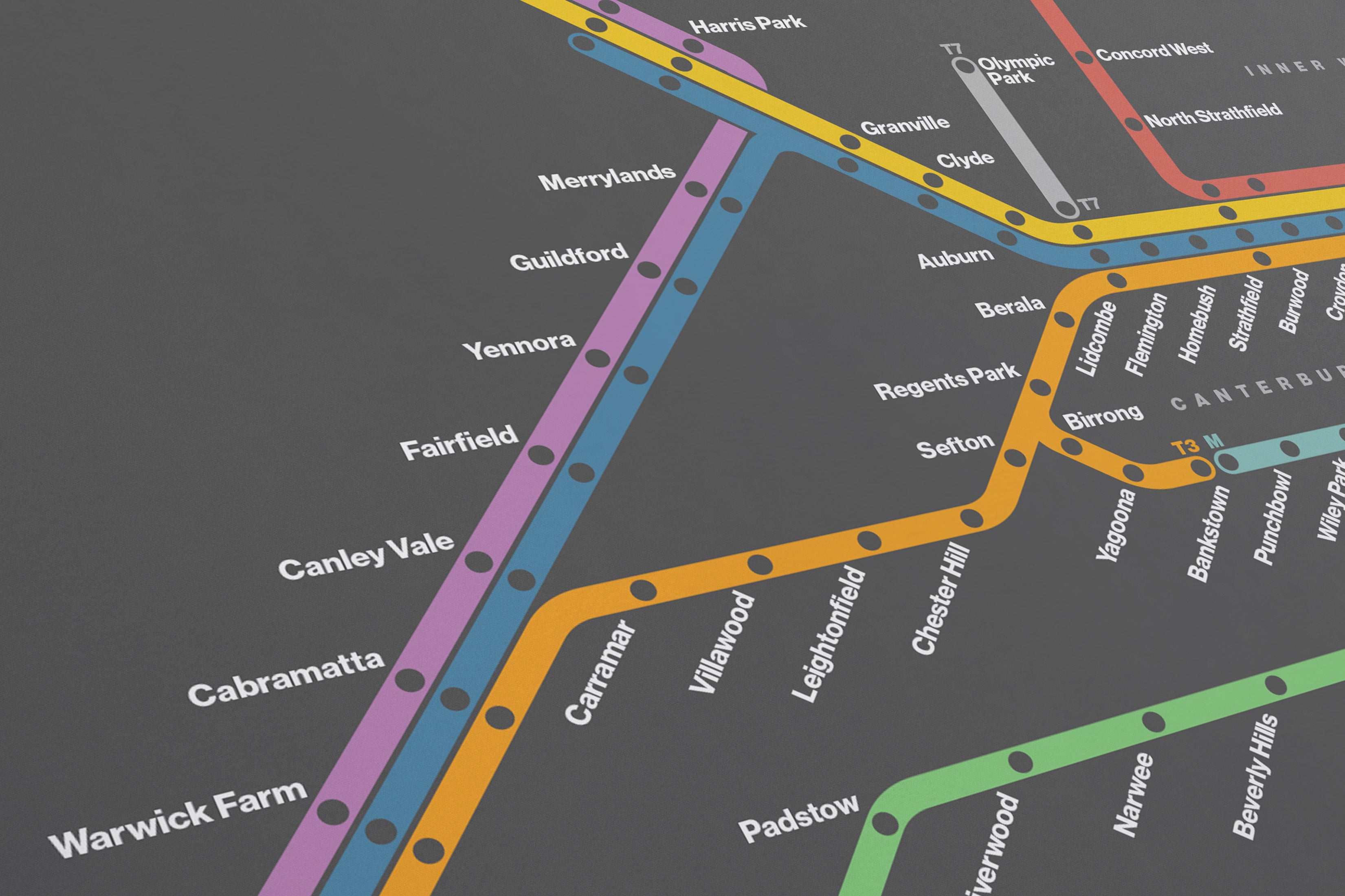 Sydney Trains / Dark Mode System Map