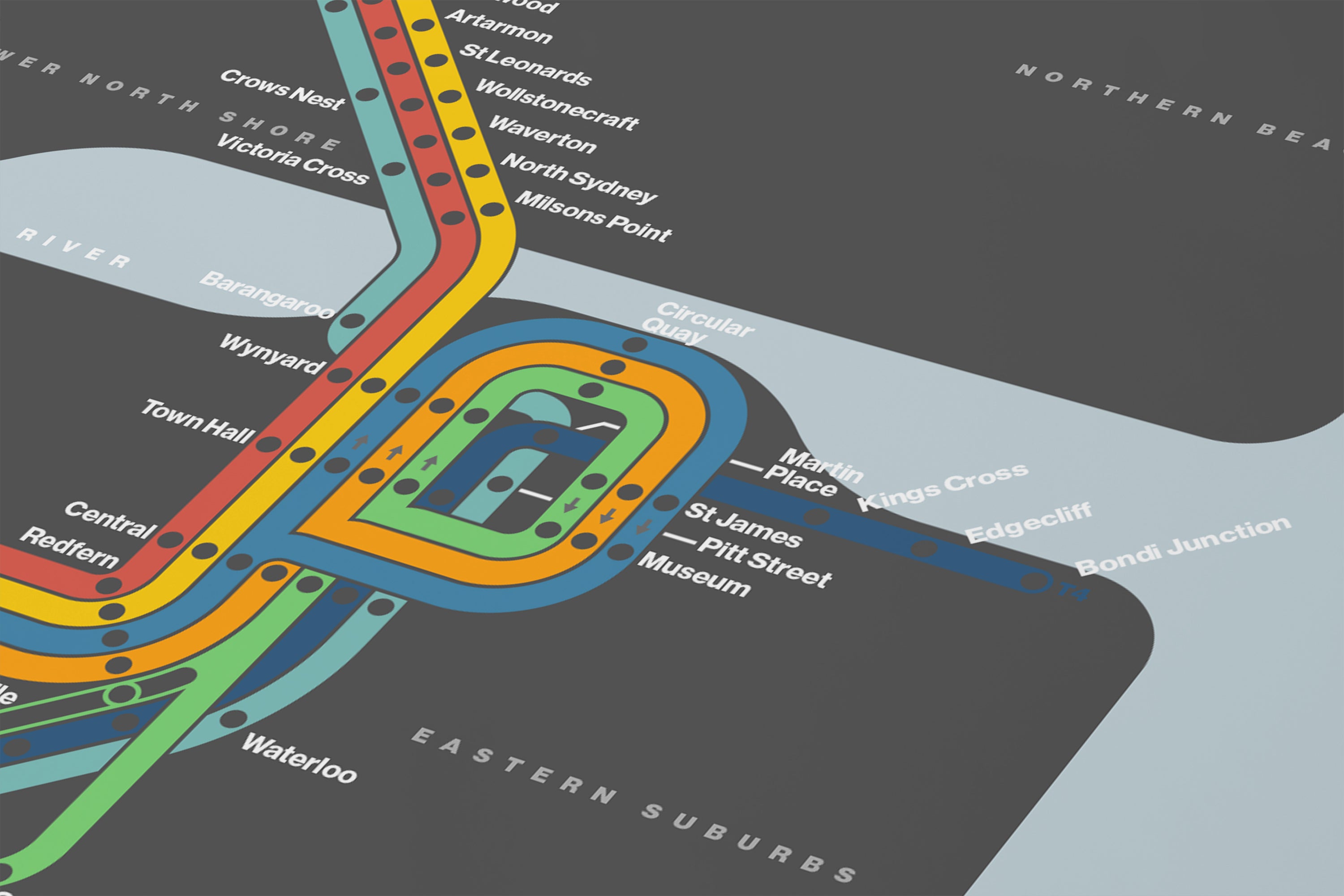 Sydney Trains / Dark Mode System Map