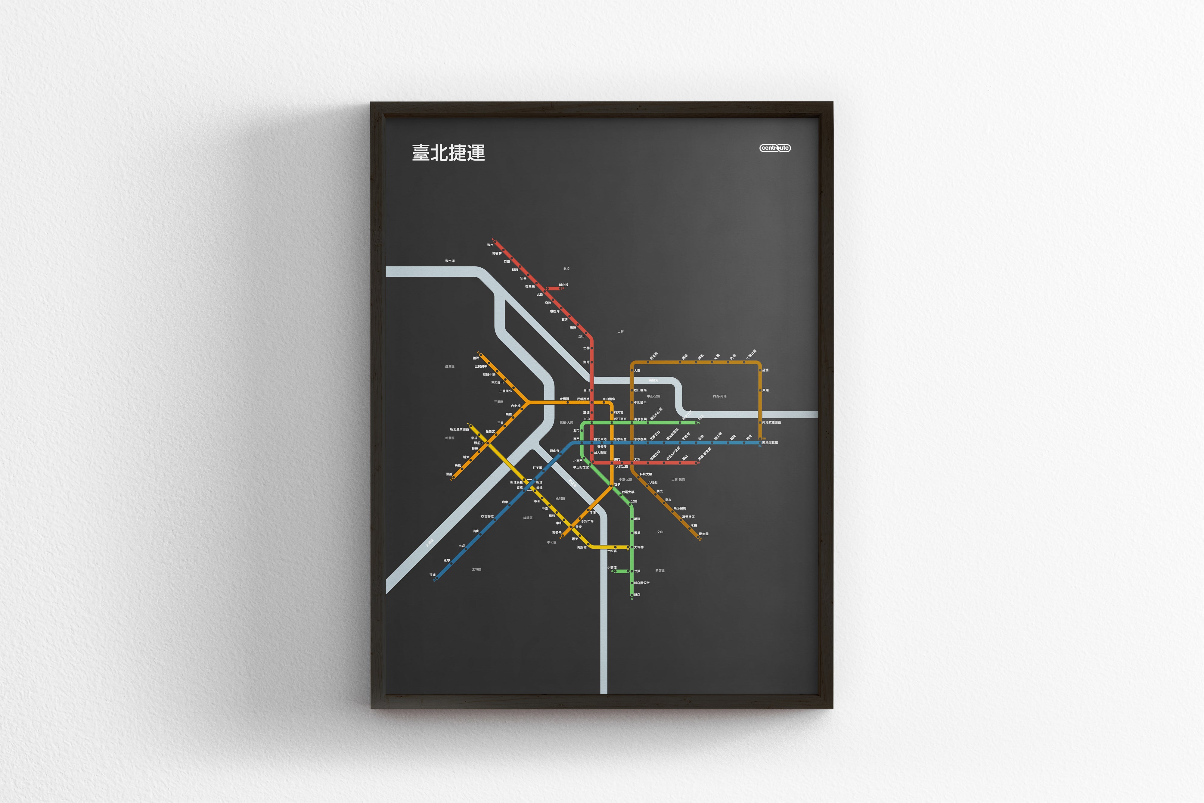 Taipei Metro 臺北捷運 / Dark Mode System Map / Chinese