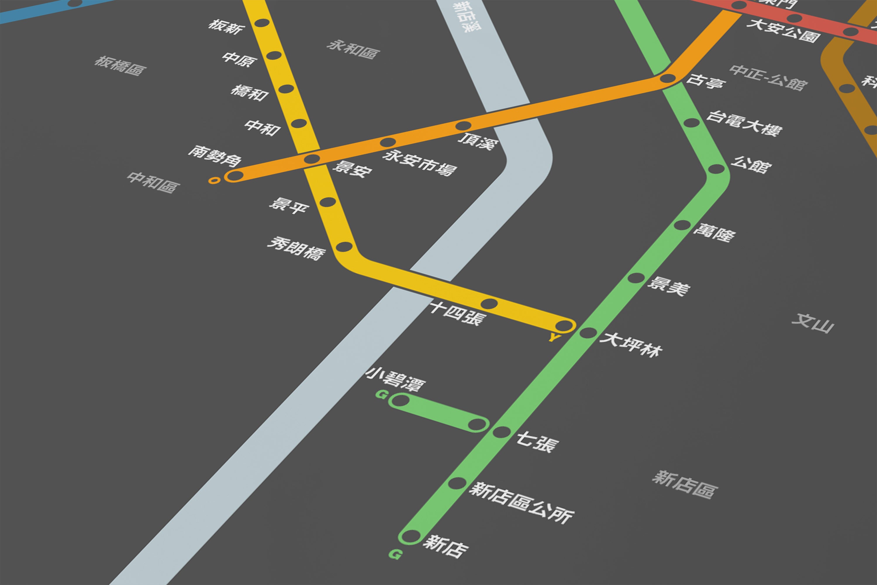 Taipei Metro 臺北捷運 / Dark Mode System Map / Chinese