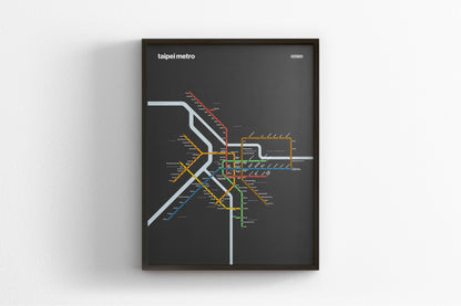 Taipei Metro 臺北捷運 / Dark Mode System Map / English