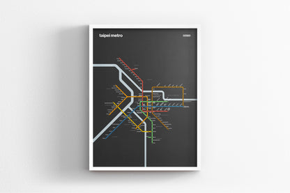 Taipei Metro 臺北捷運 / Dark Mode System Map / English