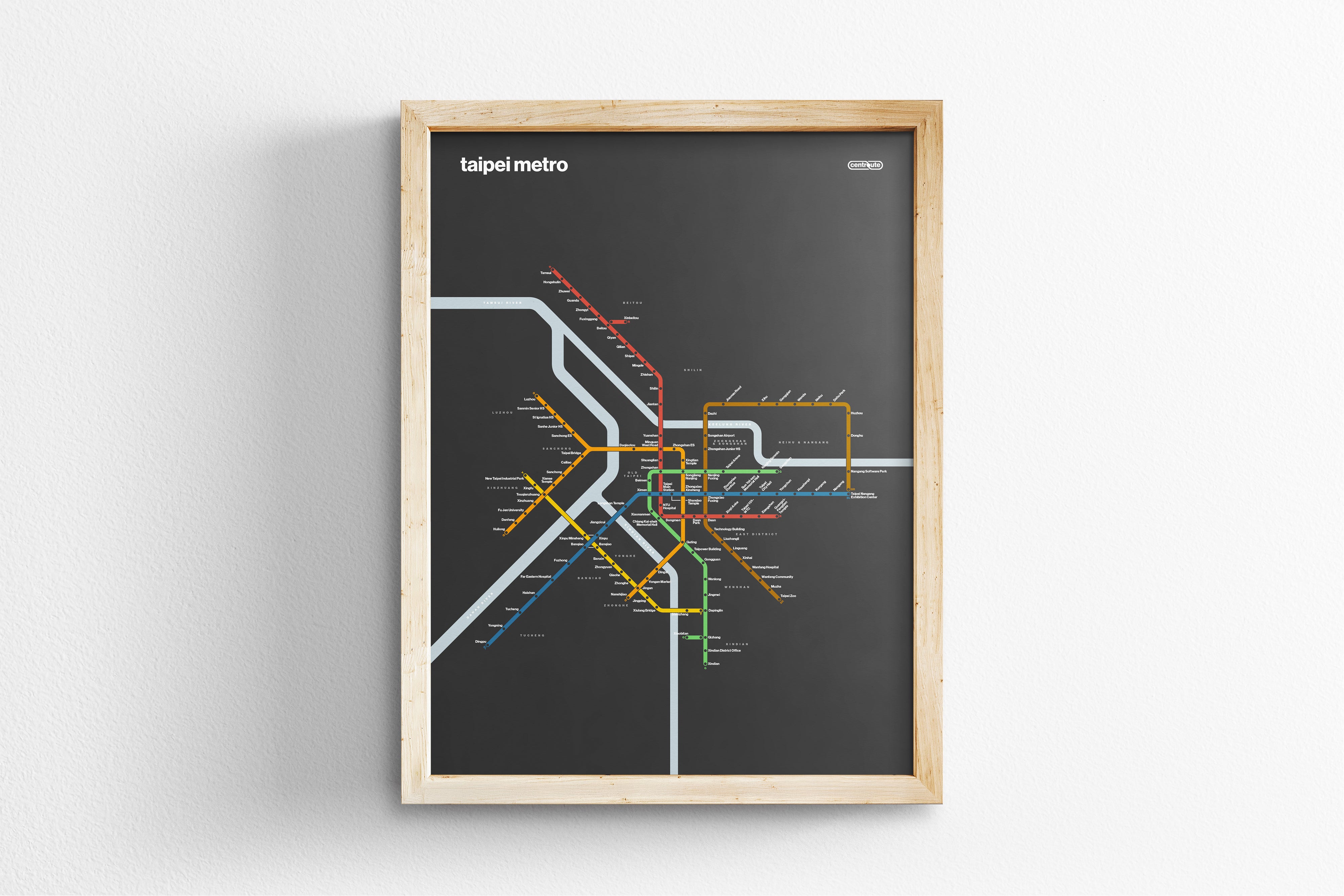 Taipei Metro 臺北捷運 / Dark Mode System Map / English