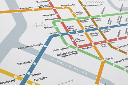 Taipei Metro 臺北捷運 / Light Mode System Map / English