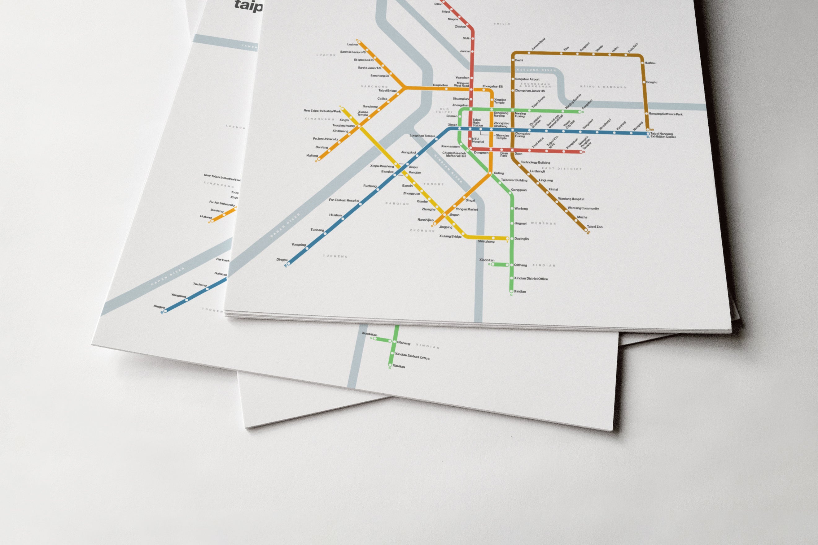 Taipei Metro 臺北捷運 / Light Mode System Map / English