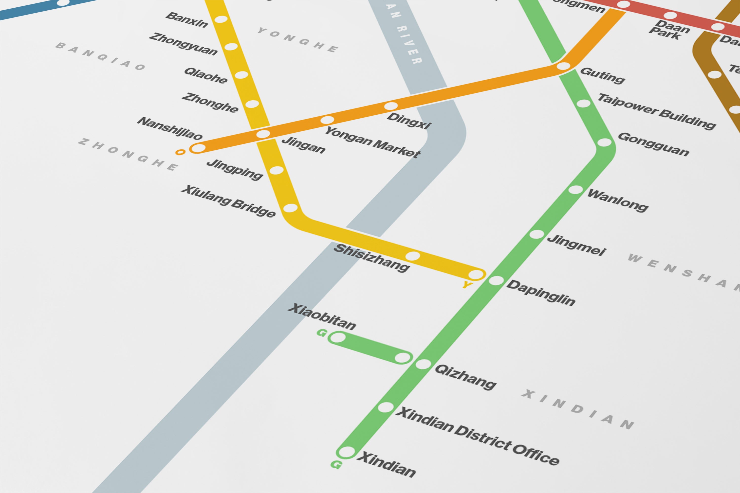 Taipei Metro 臺北捷運 / Light Mode System Map / English