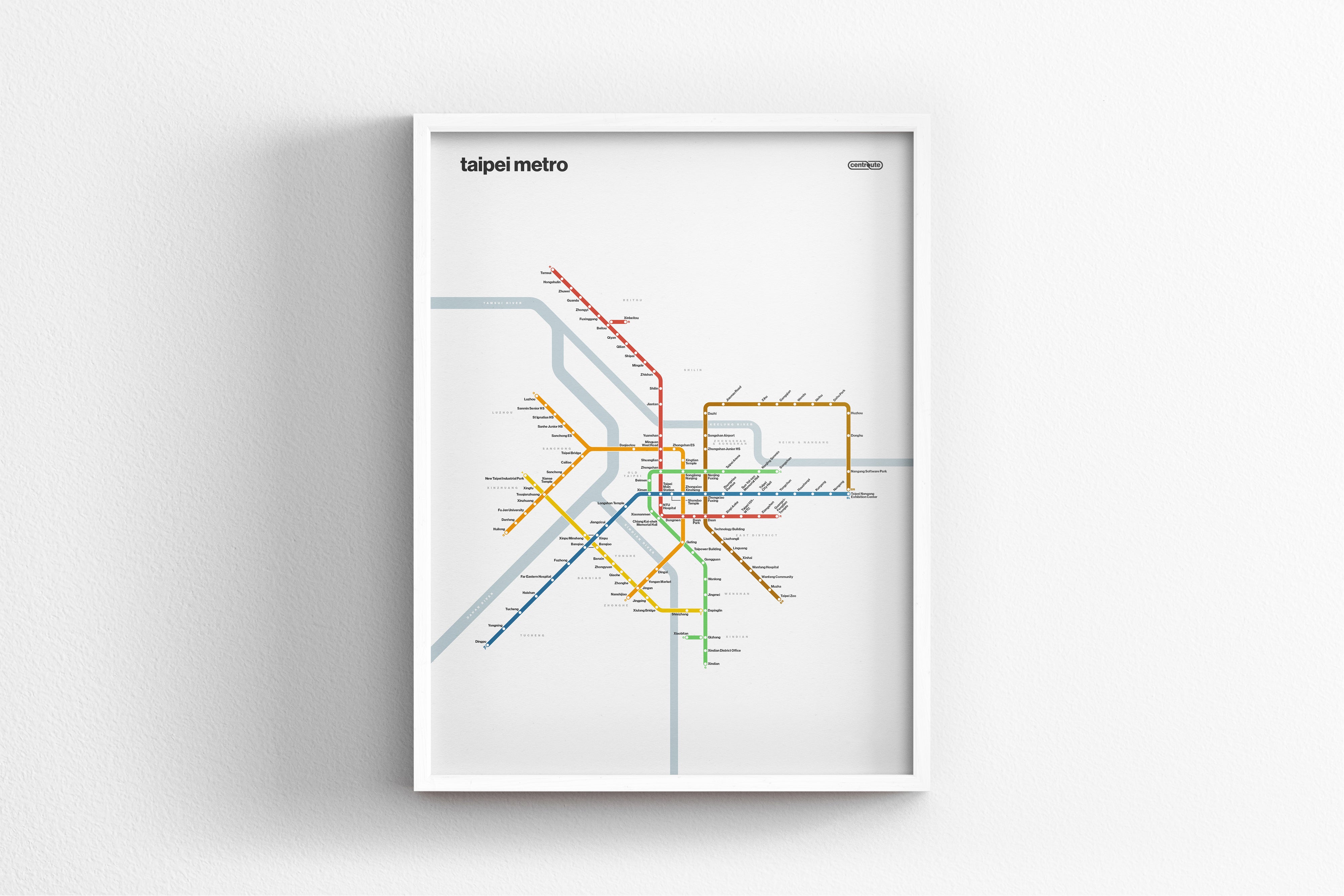 Taipei Metro 臺北捷運 / Light Mode System Map / English