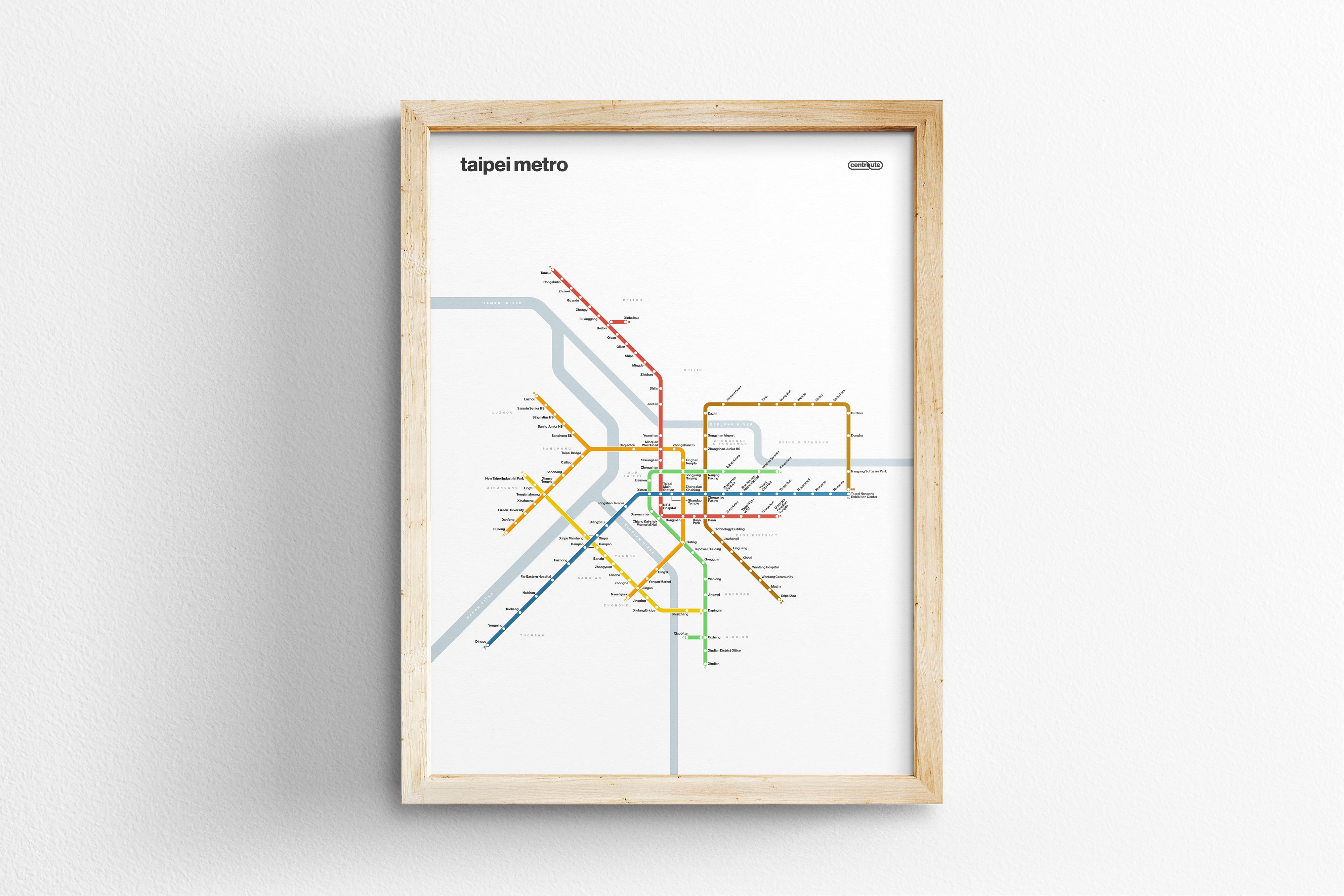 Taipei Metro 臺北捷運 / Light Mode System Map / English