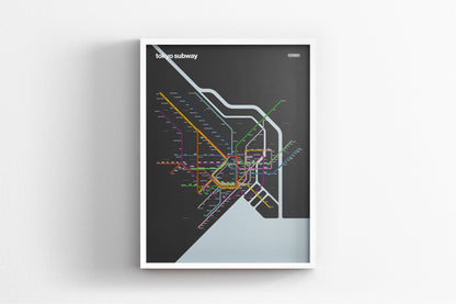 Tokyo Subway 東京の地下鉄 / Dark Mode System Map / English