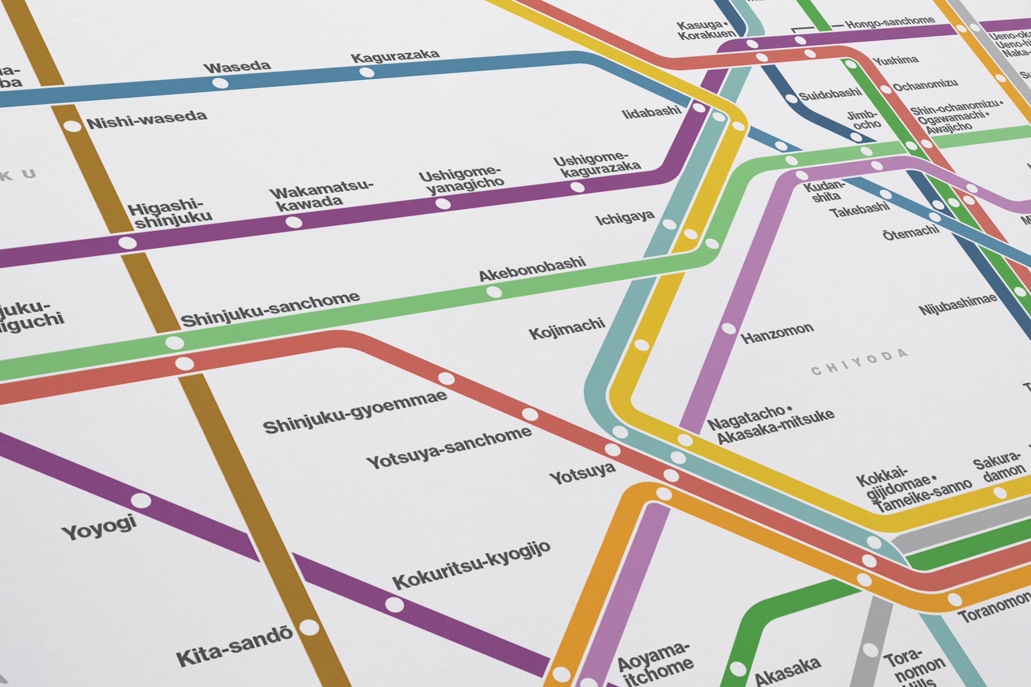 Tokyo Subway 東京の地下鉄 / Light Mode System Map / English