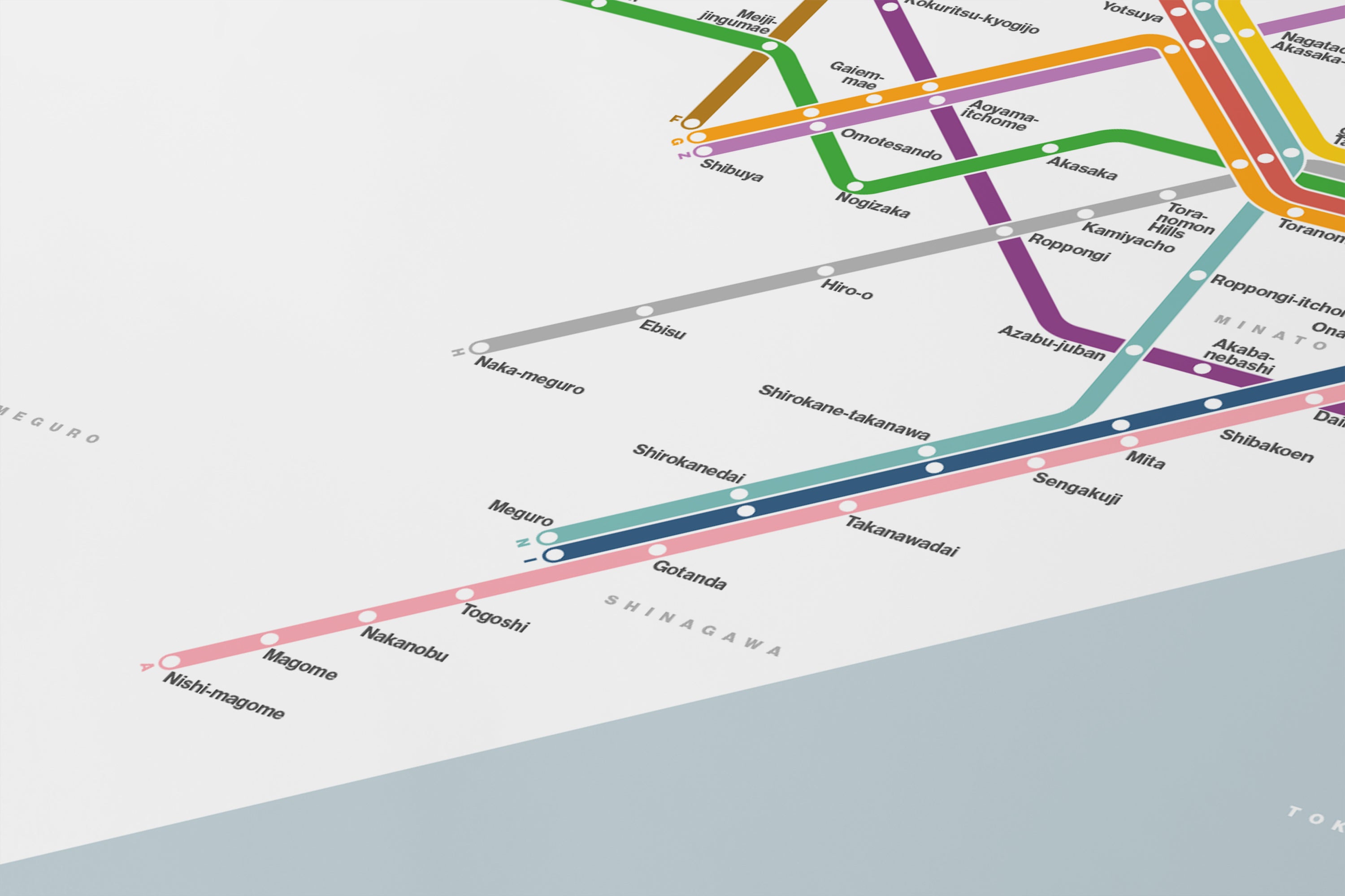Tokyo Subway 東京の地下鉄 / Light Mode System Map / English