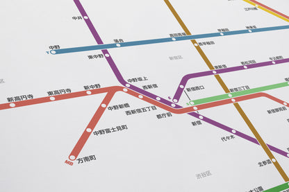 Tokyo Subway 東京の地下鉄 / Light Mode System Map / Japanese