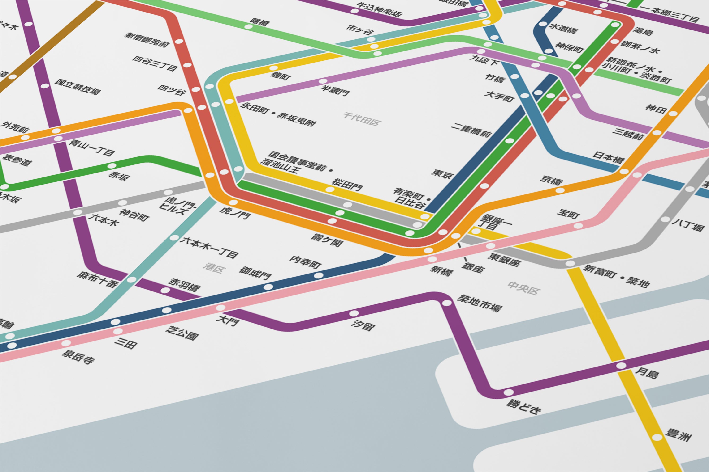 Tokyo Subway 東京の地下鉄 / Light Mode System Map / Japanese