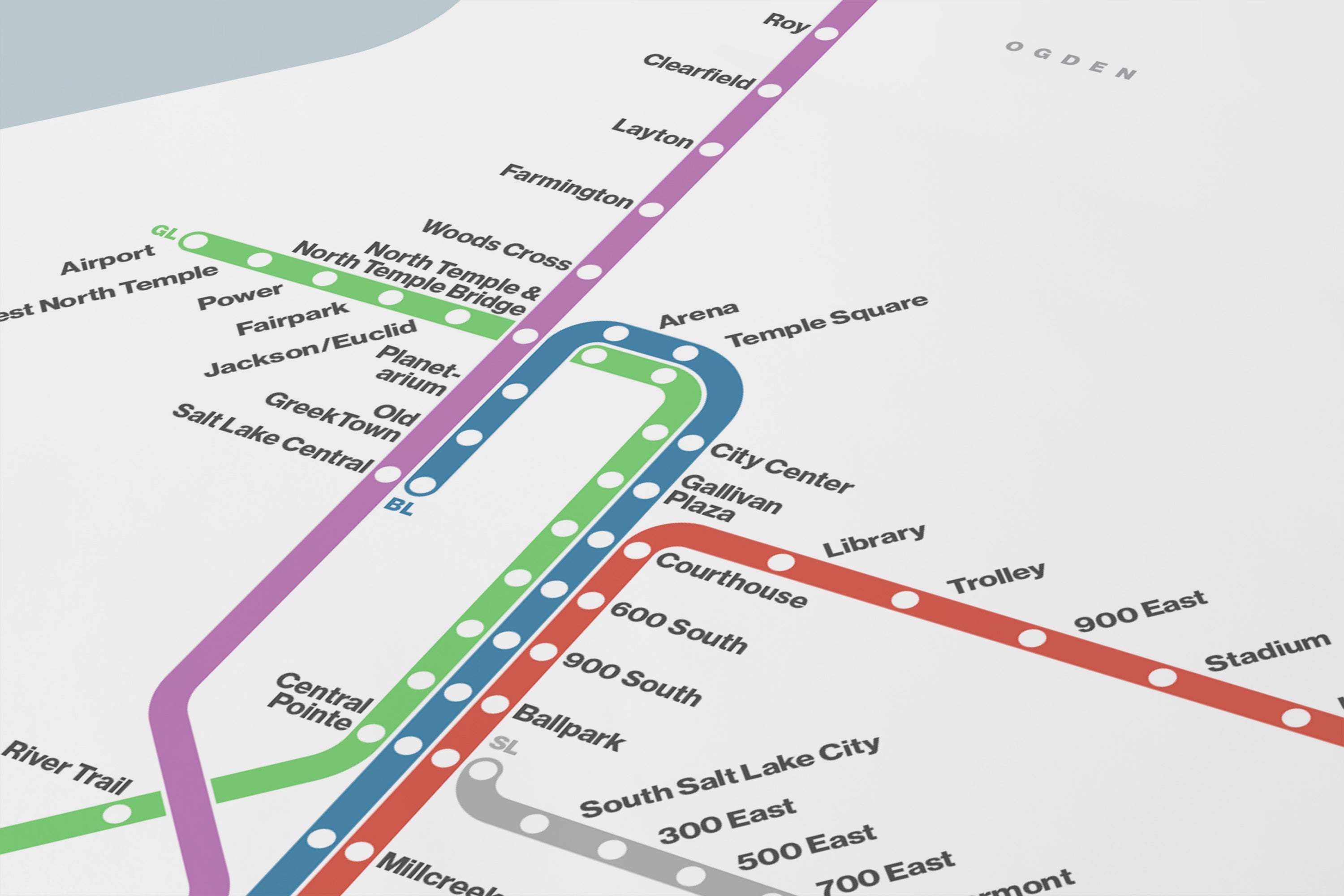 Utah Trax / Light Mode System Map