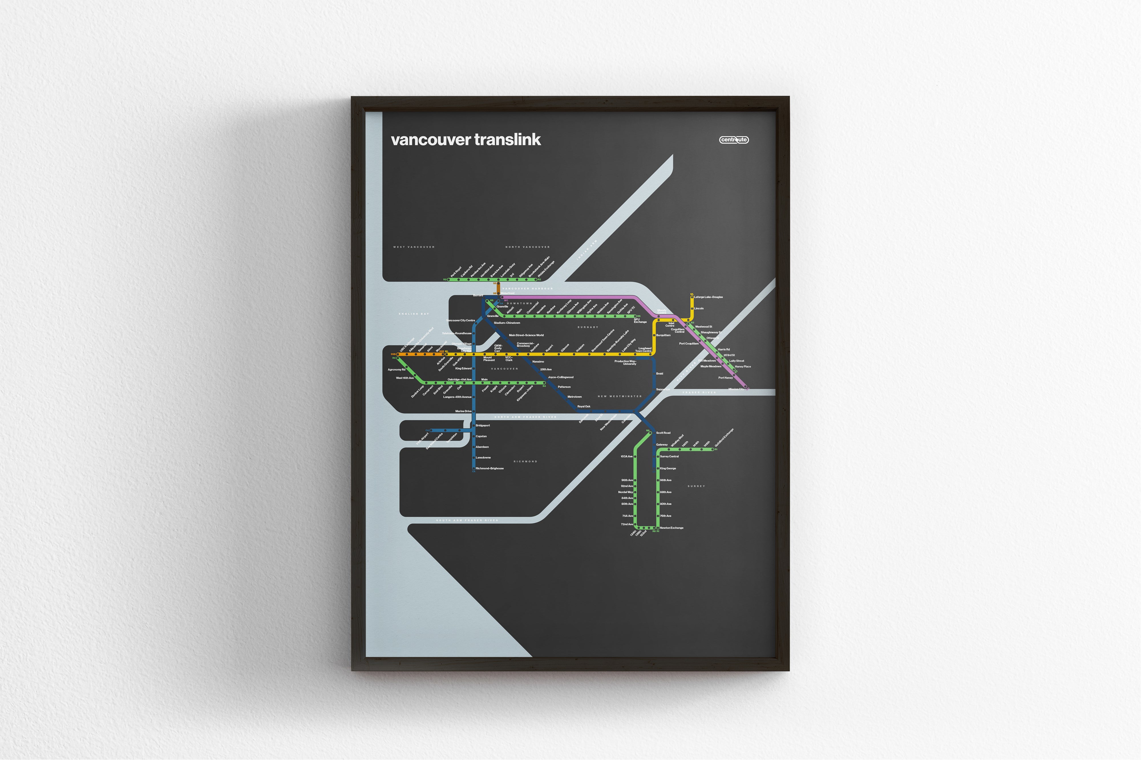Vancouver Translink / Dark Mode System Map