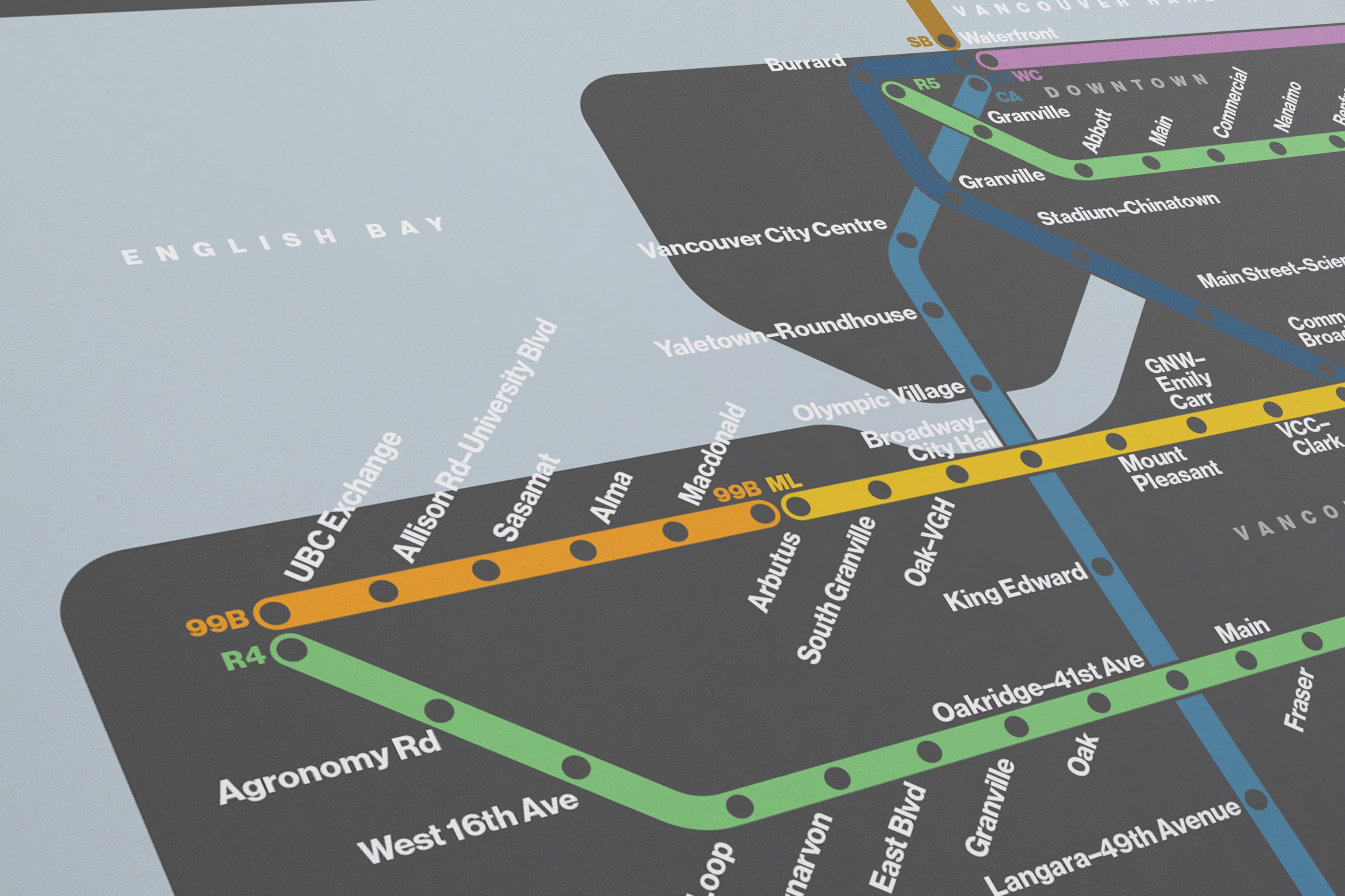 Vancouver Translink / Dark Mode System Map