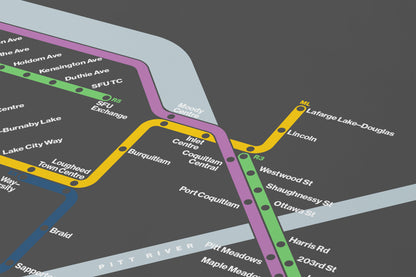 Vancouver Translink / Dark Mode System Map