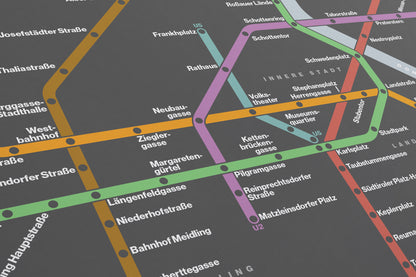 Vienna U-Bahn / Dark Mode System Map