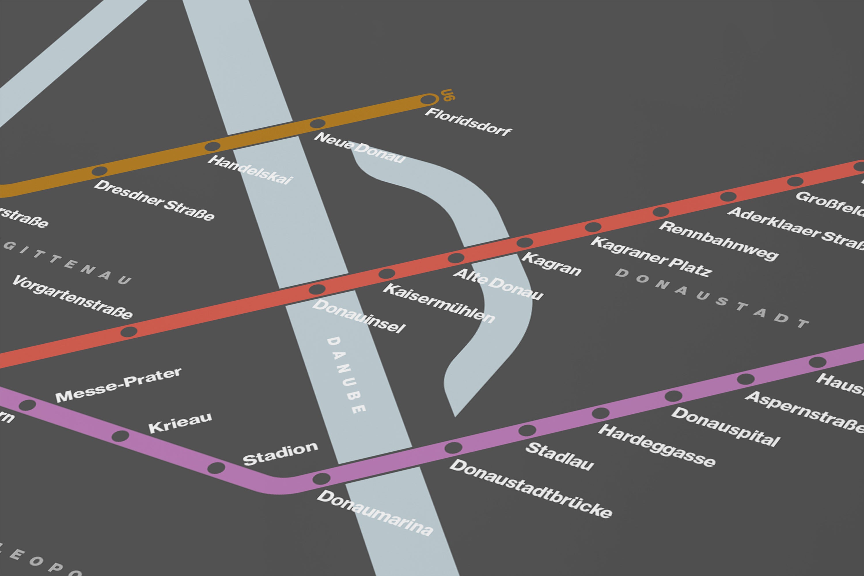 Vienna U-Bahn / Dark Mode System Map