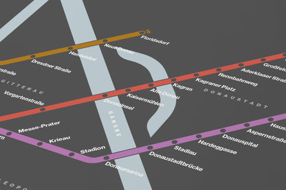 Vienna U-Bahn / Dark Mode System Map