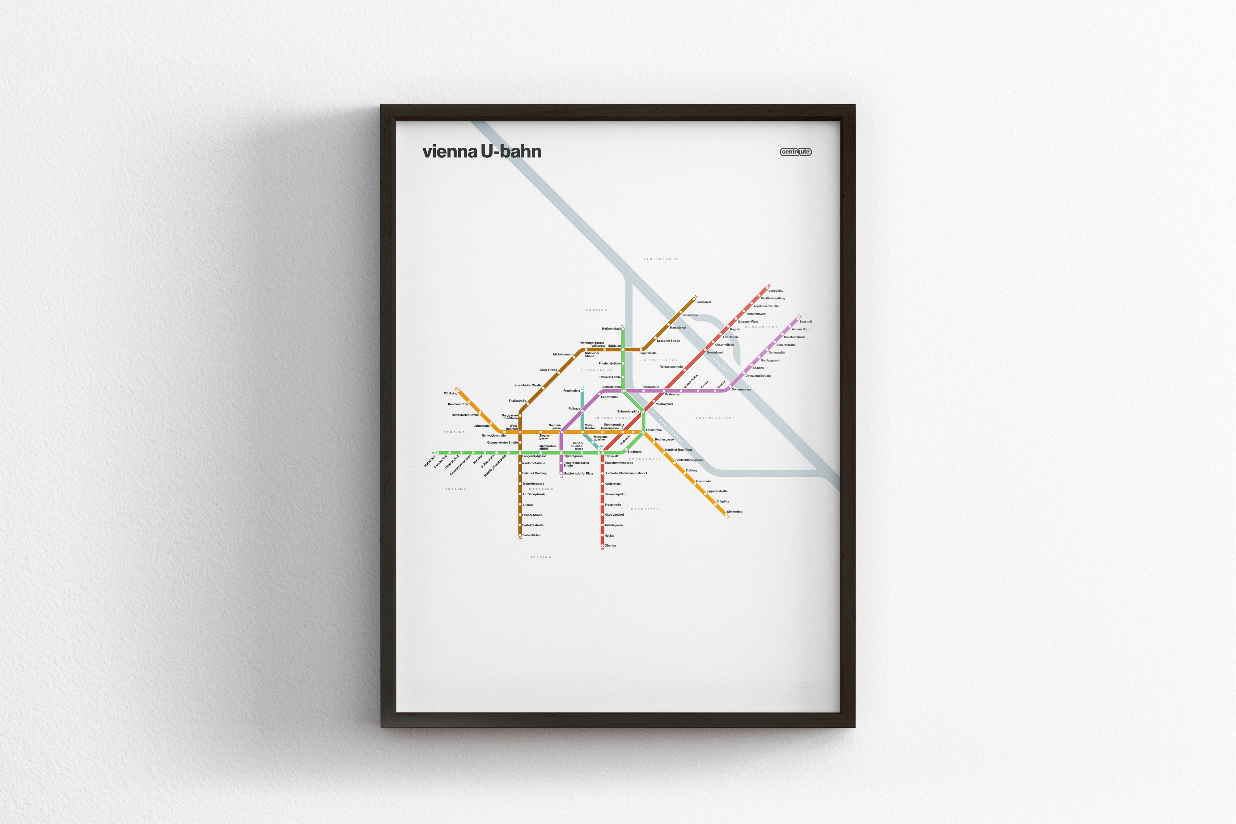 Vienna U-Bahn / Light Mode System Map