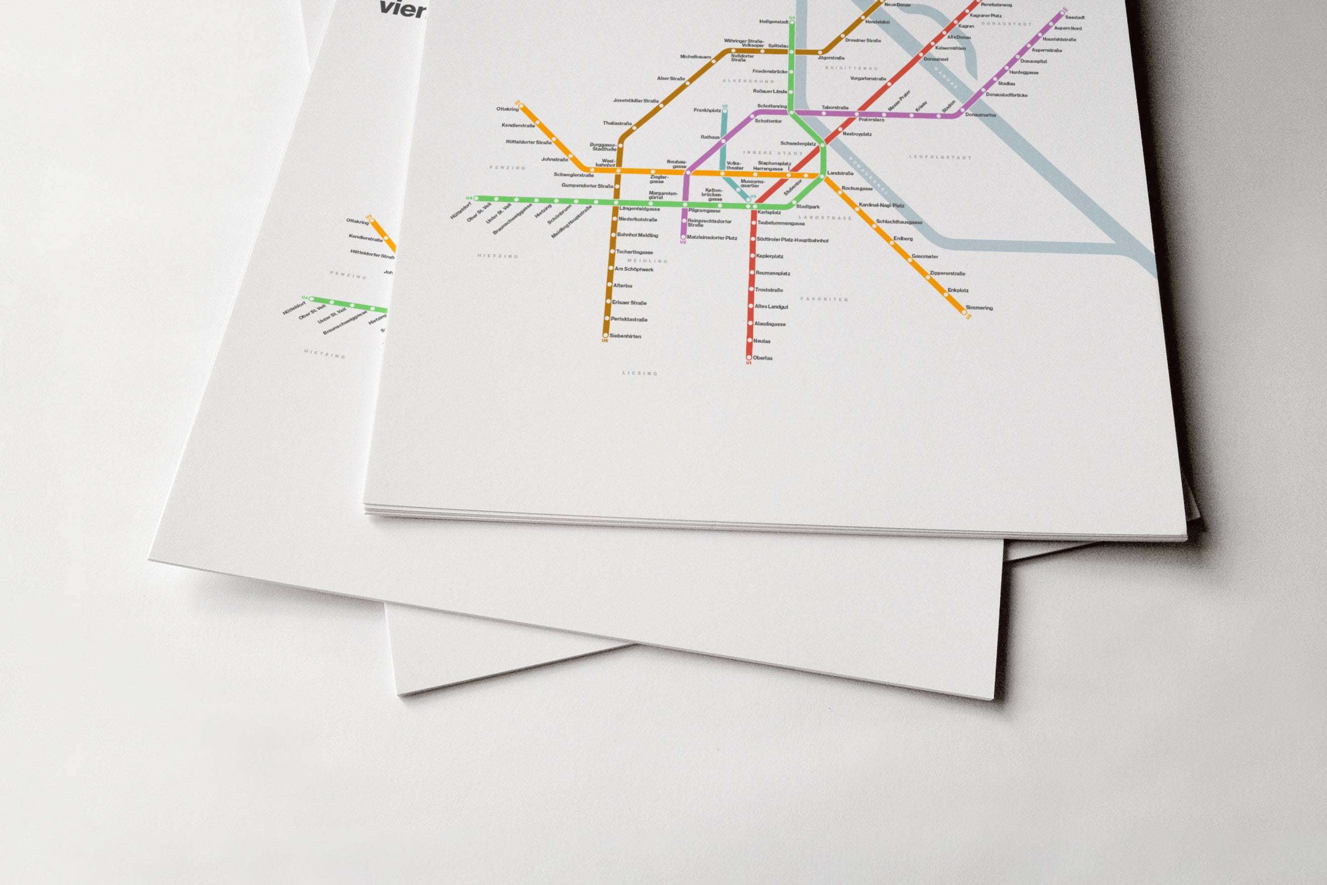 Vienna U-Bahn / Light Mode System Map