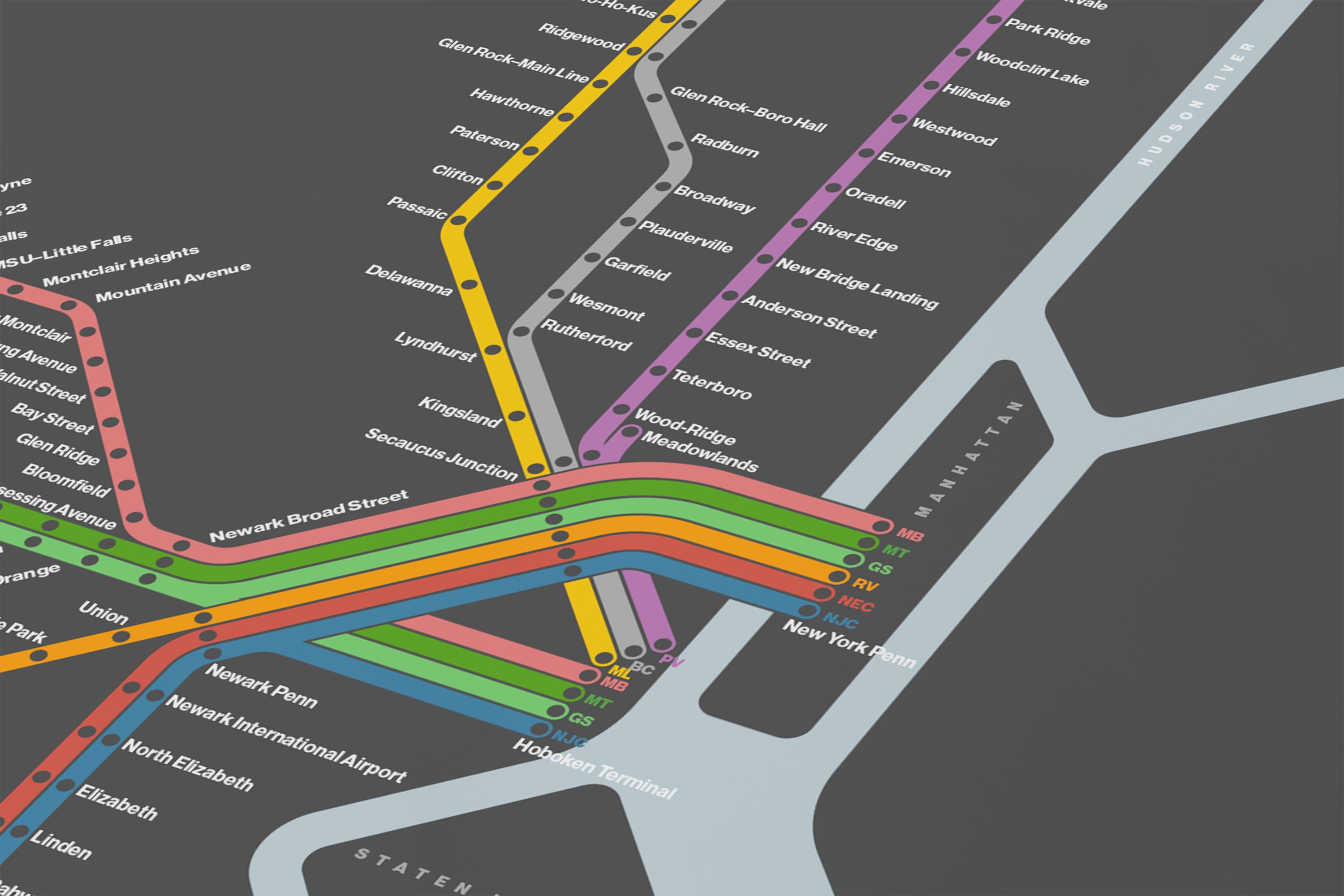 New Jersey Transit / Dark Mode System Map