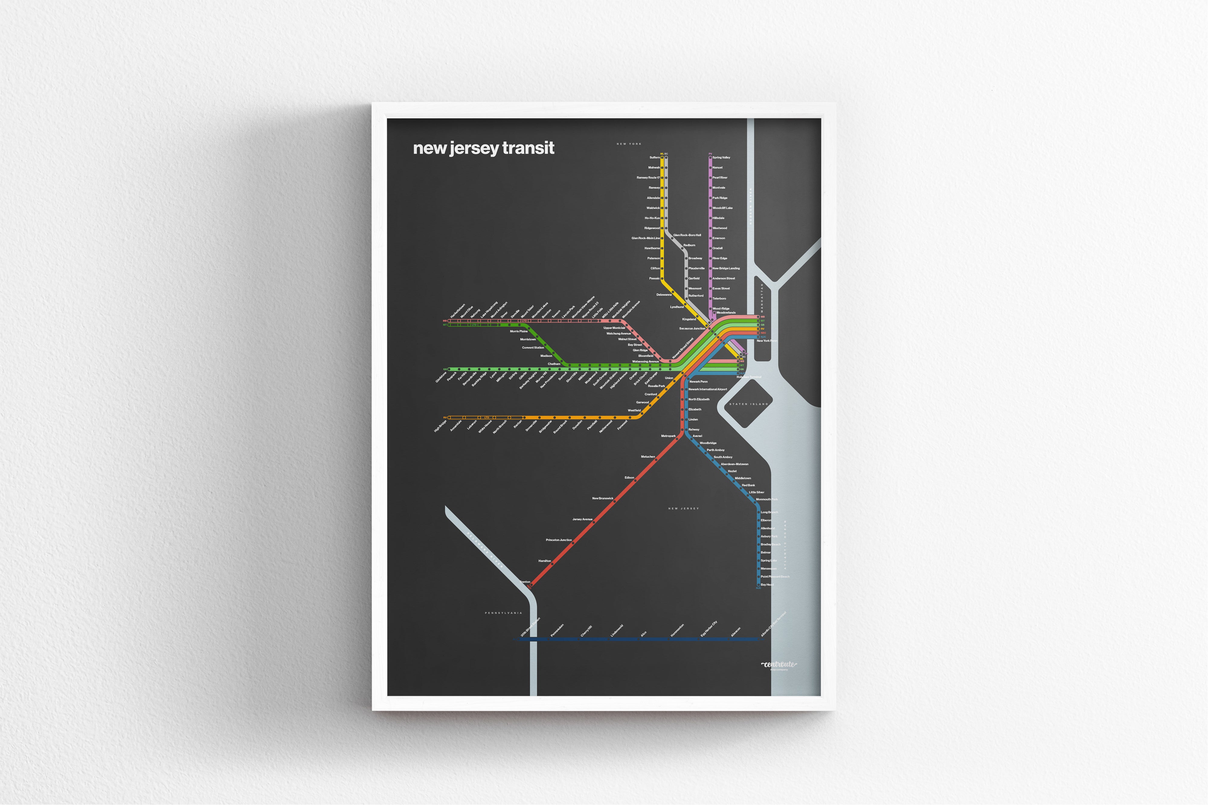 New Jersey Transit / Dark Mode System Map