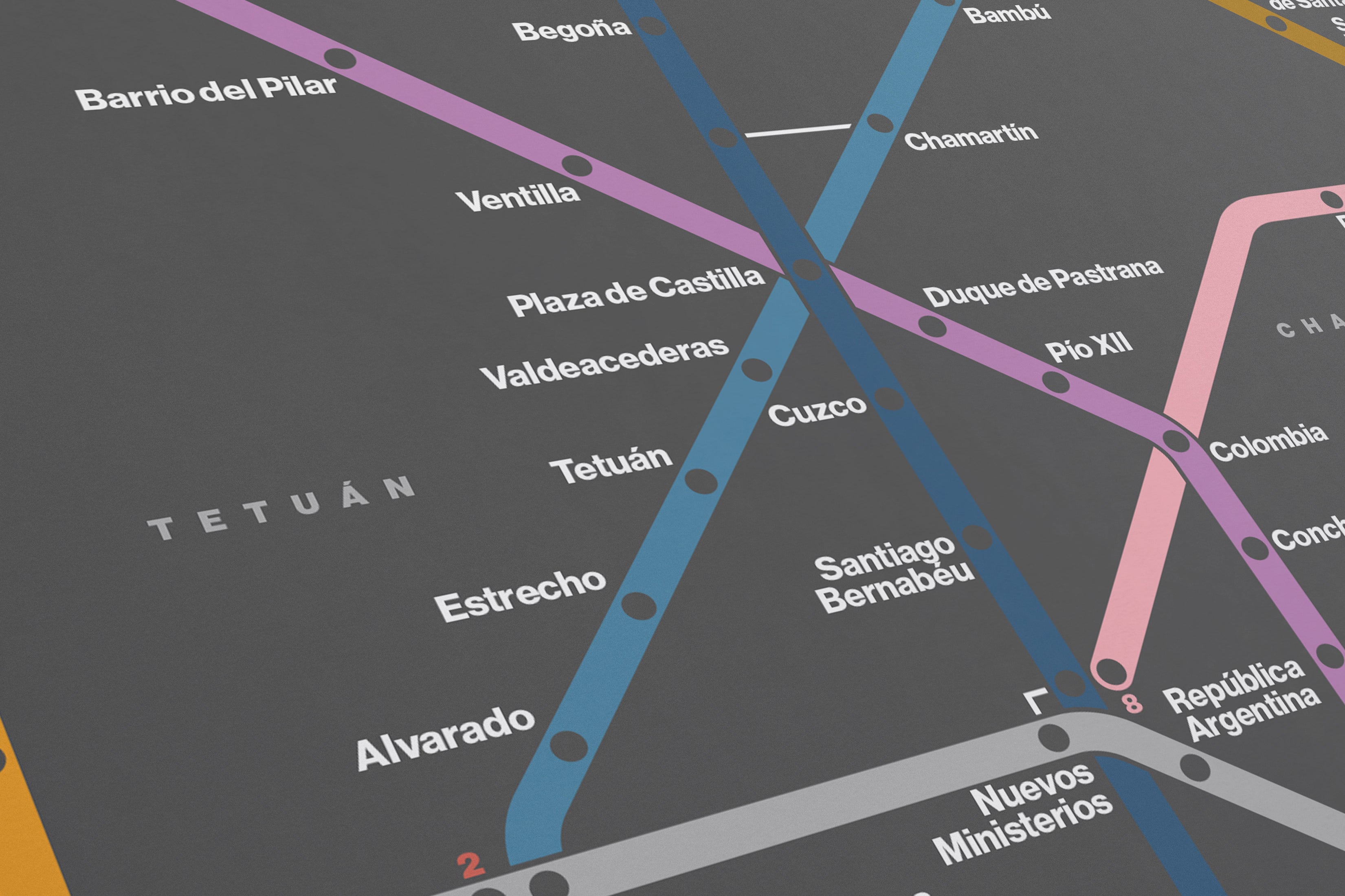 Madrid Metro / Dark Mode Map