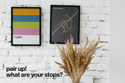 Brussels Metro / Dark Mode System Map