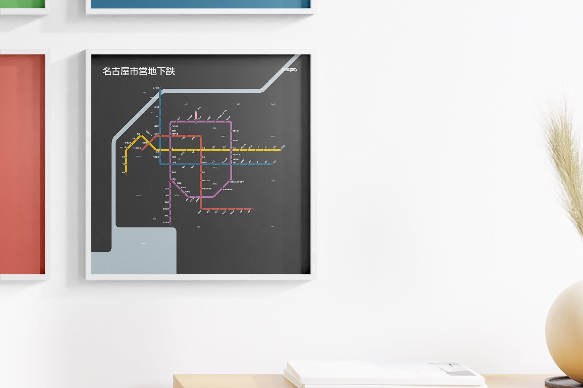 Nagoya Subway 名古屋市営地下鉄 / Dark Mode System Map / Japanese