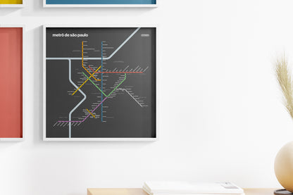São Paulo Metro / Dark Mode System Map