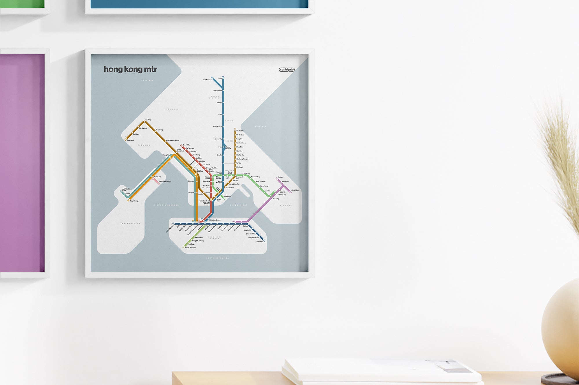 Hong Kong MTR 港鐵 港铁 / Light Mode System Map