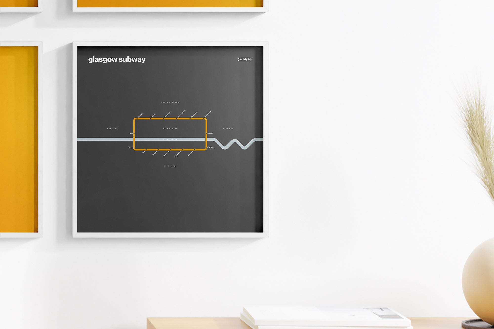 Glasgow Subway / Dark Mode System Map