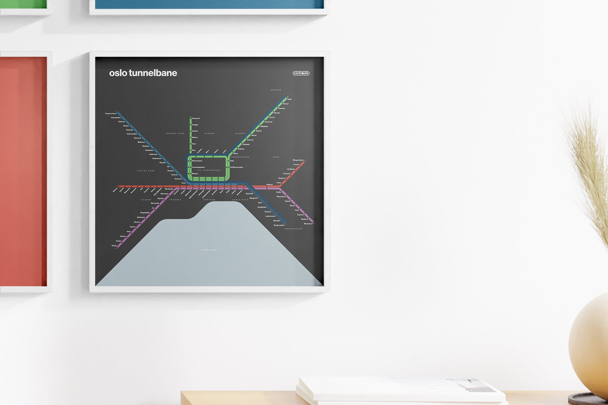 Oslo Metro / Dark Mode System Map