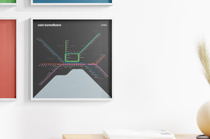 Oslo Metro / Dark Mode System Map