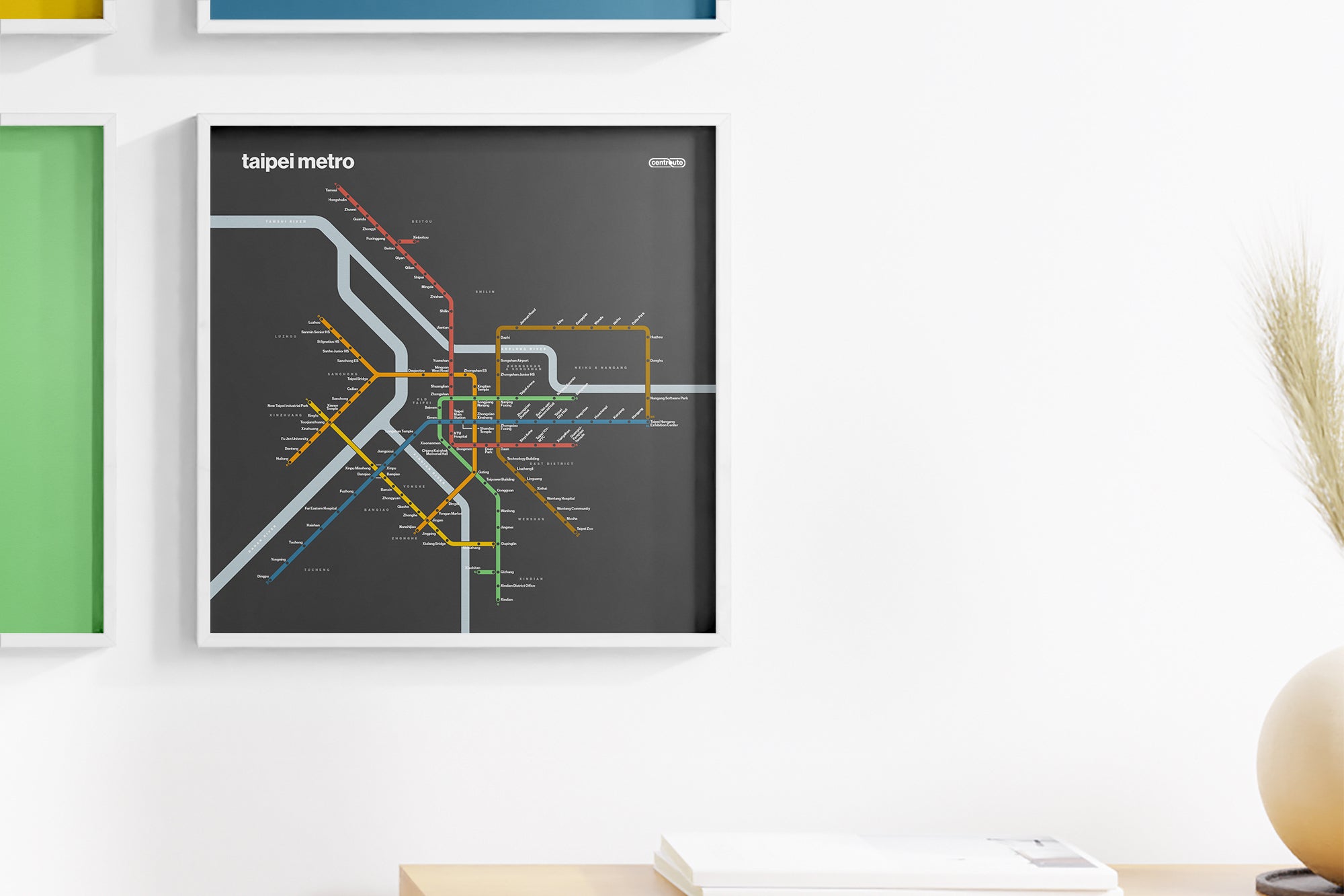 Taipei Metro 臺北捷運 / Dark Mode System Map / English