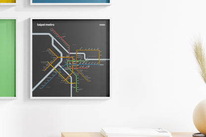 Taipei Metro 臺北捷運 / Dark Mode System Map / English