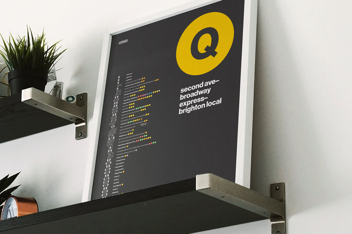 Q Train Platform Print – NYC Subway
