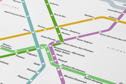 Paris Metro Map –  Vertical Light Mode