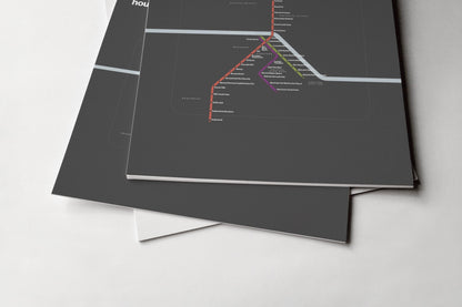 Houston METRORail Map – Dark Mode
