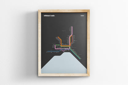 Oslo Trams / Dark Mode System Map